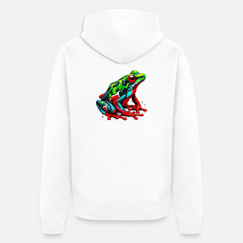 Frosch - Unisex Premium Bio Zip Hoodie - Weiß
