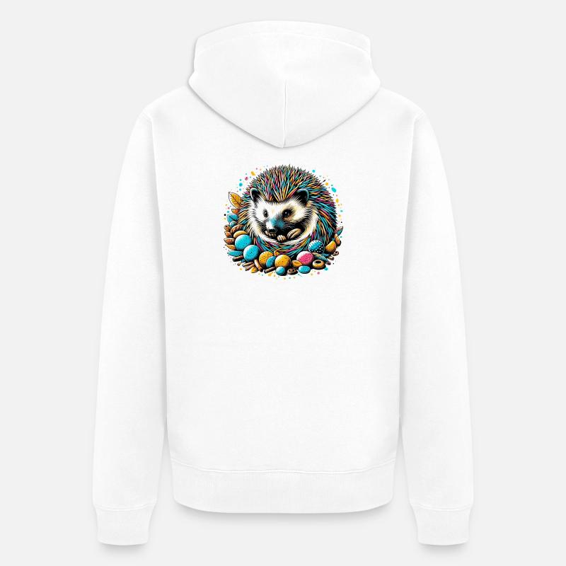 Hérisson - Veste à capuche bio Premium Unisexe - blanc