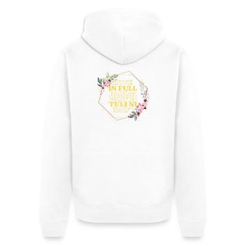 Love in Full Bloom Floral Frame - Unisex Premium Organic Zip Hoodie - white - Back - Thijin (182cm)