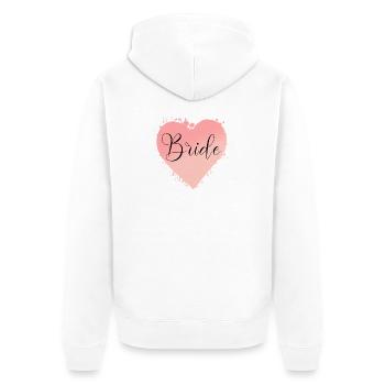 Team Bride Heart! Customisable - Unisex Premium Organic Zip Hoodie - white - Back - Thijin (182cm)