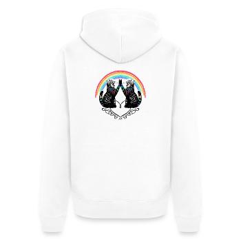 Cats Rainbow Love is Love Reflection - Unisex Premium Organic Zip Hoodie - white - Back - Thijin (182cm)