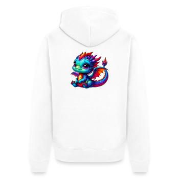 Dragon - Unisex Premium Organic Zip Hoodie - white - Back - Thijin (182cm)