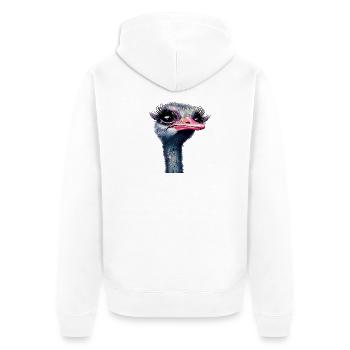 Ostrich Makeup - Unisex Premium Organic Zip Hoodie - white - Back - Thijin (182cm)