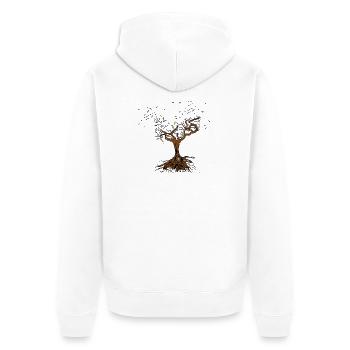 Lebensbaum - Unisex Premium Bio Zip Hoodie - Weiß - Hinten - Thijin (182cm)