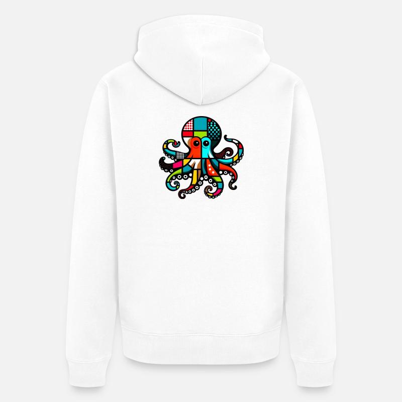 Pieuvre - Veste à capuche bio Premium Unisexe - blanc