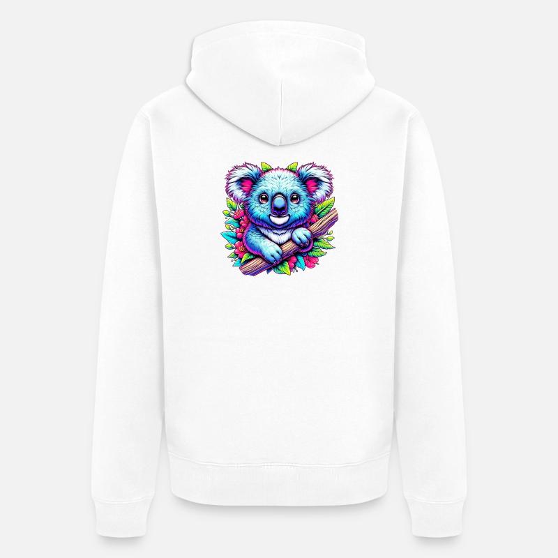 Koala - Unisex Premium Bio Zip Hoodie - Weiß
