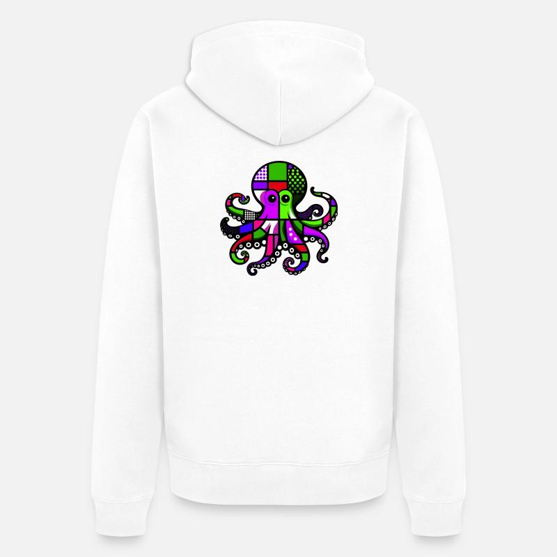Pieuvre - Veste à capuche bio Premium Unisexe - blanc