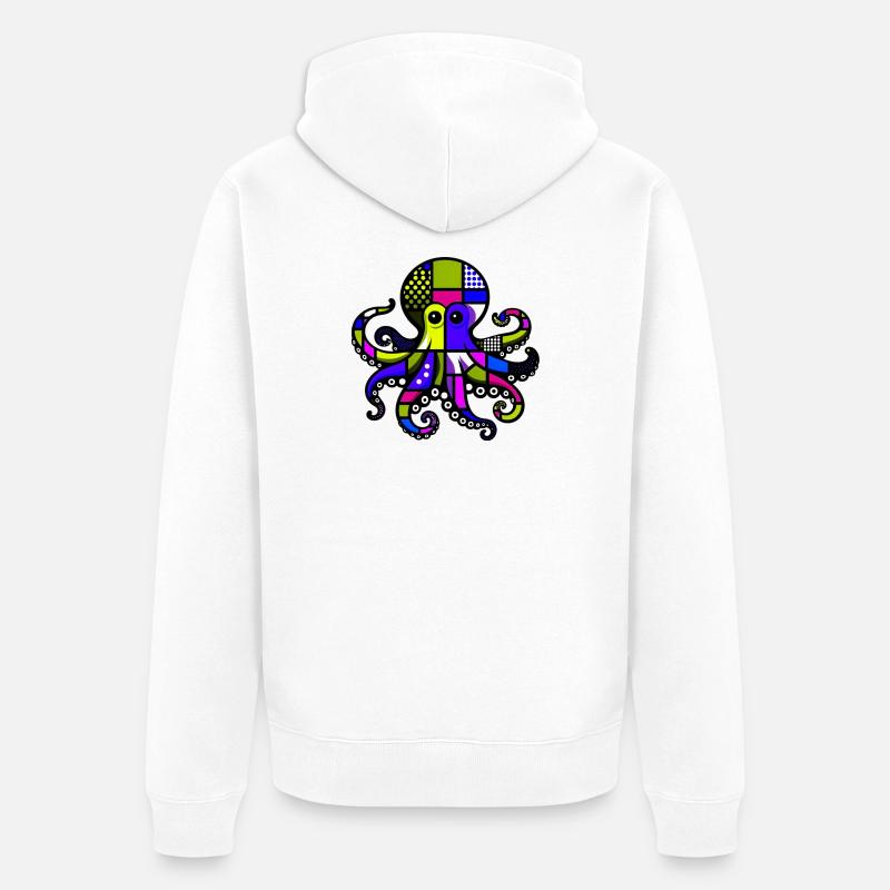 Pieuvre - Veste à capuche bio Premium Unisexe - blanc