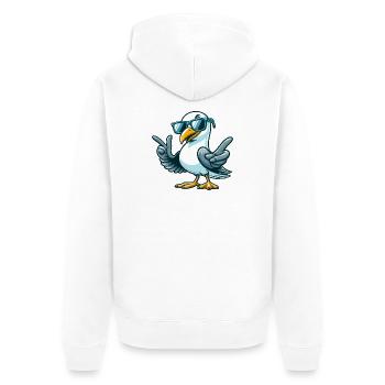 Cool Seagull Lunettes de soleil Côte Mer du Nord Mer Baltique - Veste à capuche bio Premium Unisexe - blanc - Dos - Thijin (182cm)