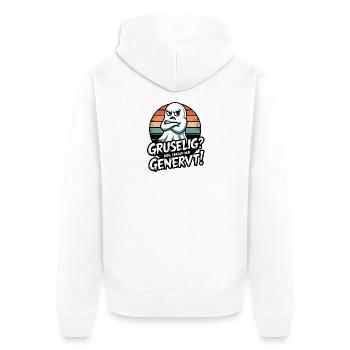 Genervter Geist Gruselige Wut - Unisex Premium Bio Zip Hoodie - Weiß - Hinten - Thijin (182cm)