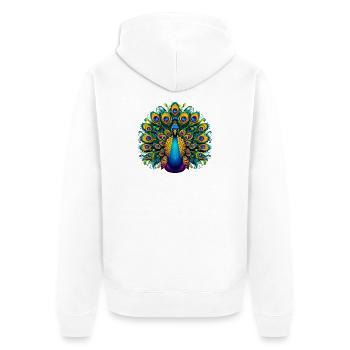 Paon - Veste à capuche bio Premium Unisexe - blanc - Dos - Thijin (182cm)