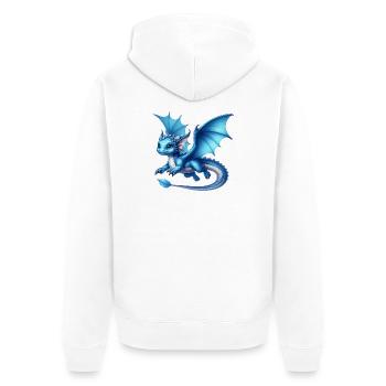 Dragon - Unisex Premium Organic Zip Hoodie - white - Back - Thijin (182cm)