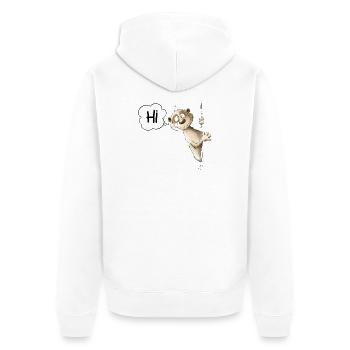 Salut Meerkat I Animaux sauvages - Veste à capuche bio Premium Unisexe - blanc - Dos - Thijin (182cm)