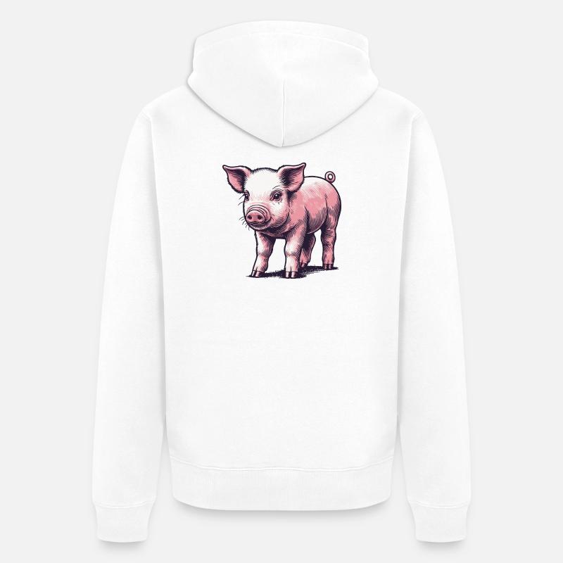 Ferkel - Unisex Premium Bio Zip Hoodie - Weiß