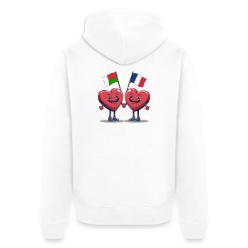 Madagascar et la France coeurs - Veste à capuche bio Premium Unisexe - blanc - Dos - Thijin (182cm)