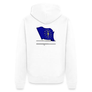 Bannière de texte Flag Indiana - Veste à capuche bio Premium Unisexe - blanc - Dos - Thijin (182cm)