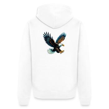 Eagle - Unisex Premium Organic Zip Hoodie - white - Back - Thijin (182cm)