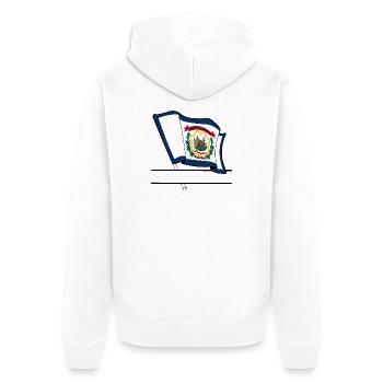 Flagge West Virginia Textbanner - Unisex Premium Bio Zip Hoodie - Weiß - Hinten - Thijin (182cm)