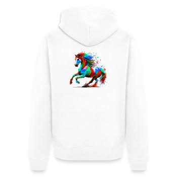 Cheval - Veste à capuche bio Premium Unisexe - blanc - Dos - Thijin (182cm)