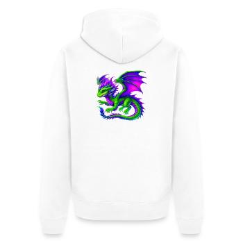 Dragon - Unisex Premium Organic Zip Hoodie - white - Back - Thijin (182cm)