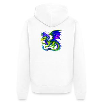 Dragon - Unisex Premium Organic Zip Hoodie - white - Back - Thijin (182cm)
