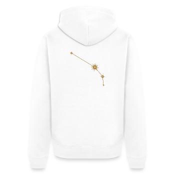 Stern Konstellation Widder Sternzeichen Sternzeichen Golden - Unisex Premium Bio Zip Hoodie - Weiß - Hinten - Thijin (182cm)