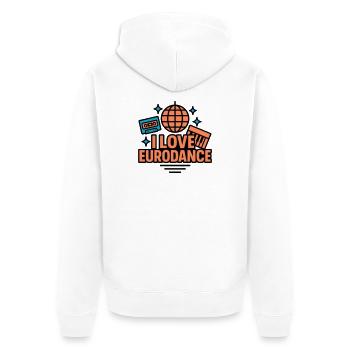 Eurodance Love Neon Design - Unisex Premium Organic Zip Hoodie - white - Back - Thijin (182cm)