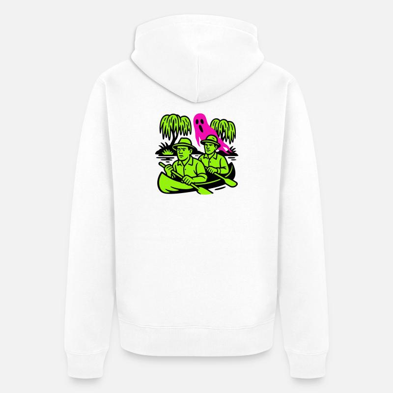 Fantôme dans la jungle - Veste à capuche bio Premium Unisexe - blanc