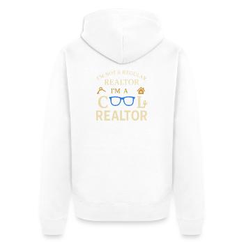 Ich bin kein normaler Immobilienmakler, sondern ei - Unisex Premium Bio Zip Hoodie - Weiß - Hinten - Thijin (182cm)