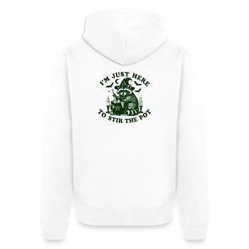 Halloween Waschbär Hexen halloween - Unisex Premium Bio Zip Hoodie - Weiß - Hinten - Thijin (182cm)