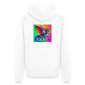 dragon - Unisex Premium Organic Zip Hoodie - white - Back - Thijin (182cm)