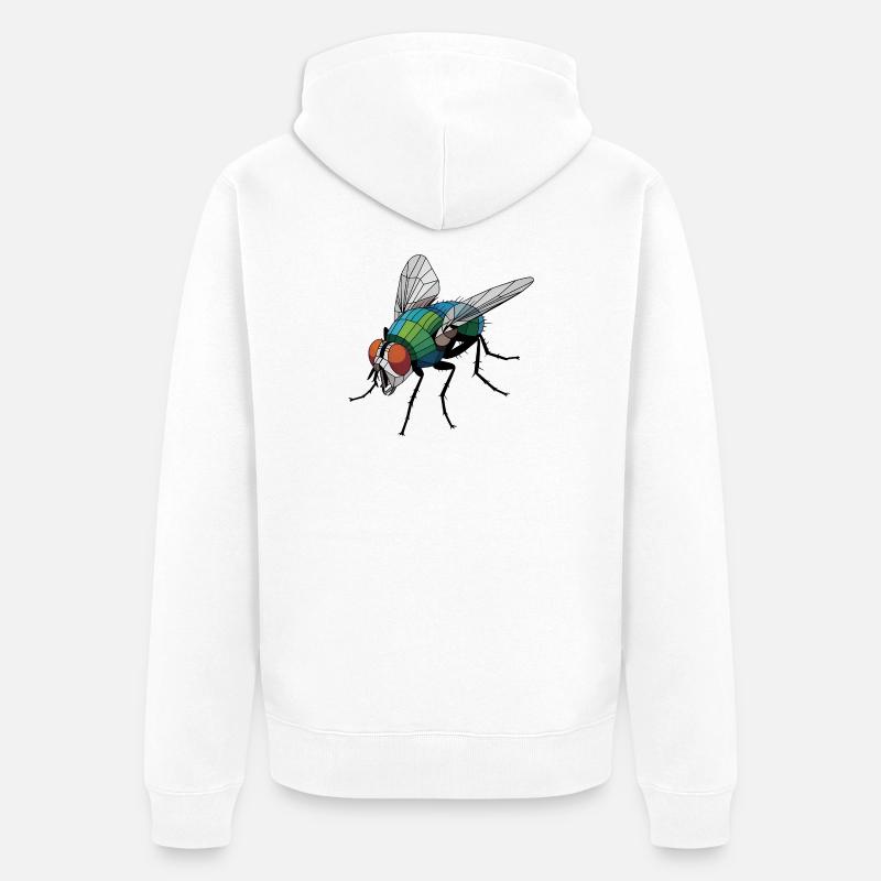 Mouche - Logo Low Poly cool - Veste à capuche bio Premium Unisexe - blanc