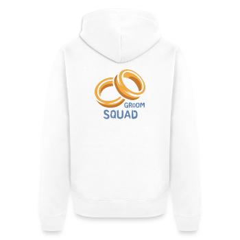 Groom Squad Ringe Junggesellenabschied - Unisex Premium Bio Zip Hoodie - Weiß - Hinten - Thijin (182cm)