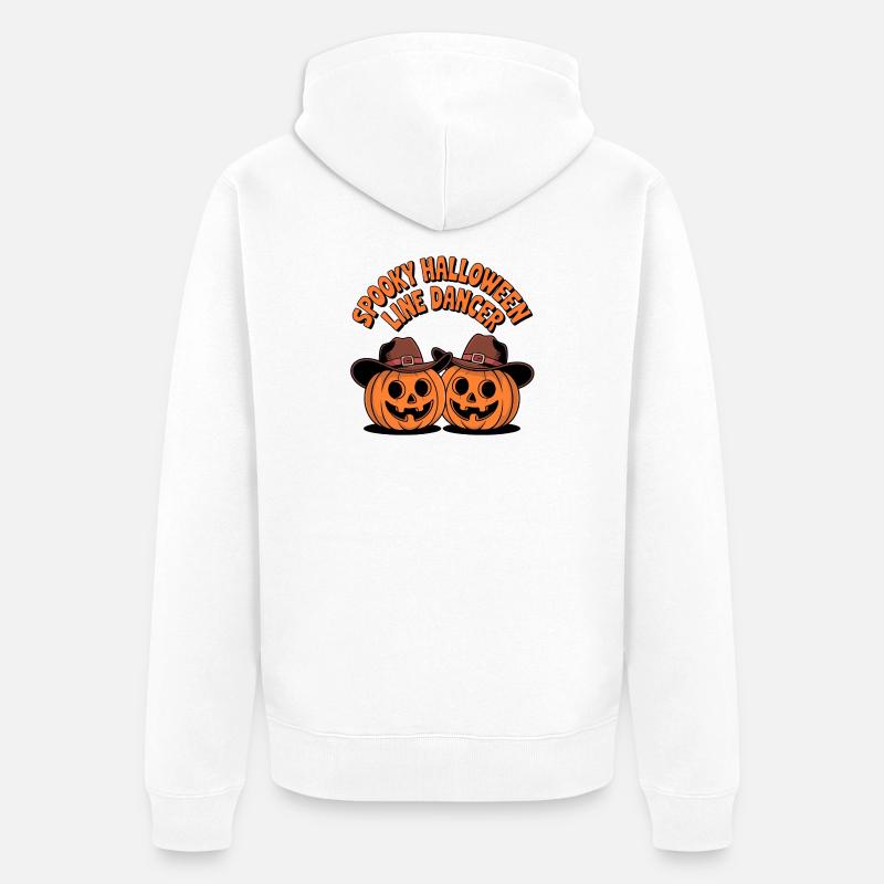 Danseuse en ligne hantée d’Halloween - Veste à capuche bio Premium Unisexe - blanc