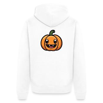 Kürbis Halloween Herbst Comic - Unisex Premium Bio Zip Hoodie - Weiß - Hinten - Thijin (182cm)