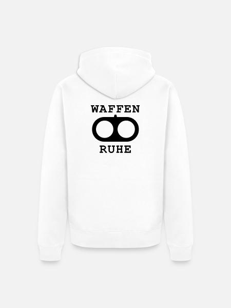 Waffenruhe Doppellauf Flinte Frieden Peace - Unisex Premium Bio Zip Hoodie - Weiß