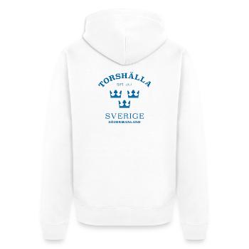 Torshälla Sverige Sweden - Unisex Premium Organic Zip Hoodie - white - Back - Thijin (182cm)