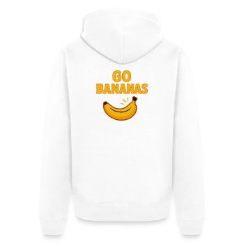 Go Bananas – Lustiges Bananen Design - Unisex Premium Bio Zip Hoodie - Weiß - Hinten - Thijin (182cm)