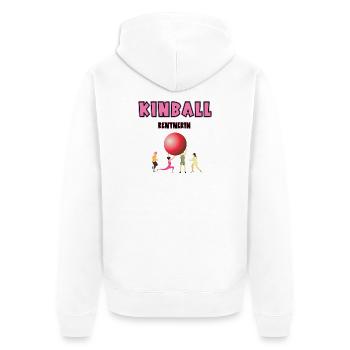 Kinball Rentnerin Kinballerin Rente Ruhestand - Unisex Premium Bio Zip Hoodie - Weiß - Hinten - Thijin (182cm)