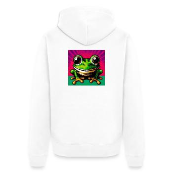 grenouille - Veste à capuche bio Premium Unisexe - blanc - Dos - Thijin (182cm)