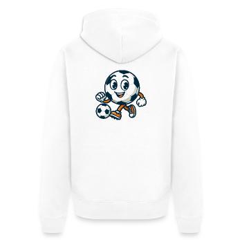 Lustige Fußball-Karikatur - Unisex Premium Bio Zip Hoodie - Weiß - Hinten - Thijin (182cm)
