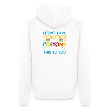Je n’ai ni le temps ni les crayons... - Veste à capuche bio Premium Unisexe - blanc - Dos - Thijin (182cm)
