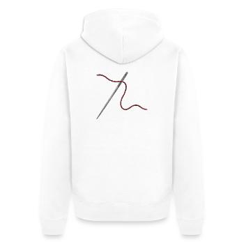 Needle and Thread Ornament - Unisex Premium Organic Zip Hoodie - white - Back - Thijin (182cm)