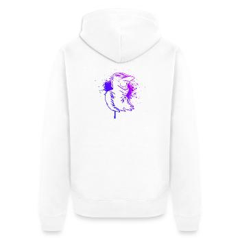 Attention fans de motocross, déclaration simple - Veste à capuche bio Premium Unisexe - blanc - Dos - Thijin (182cm)