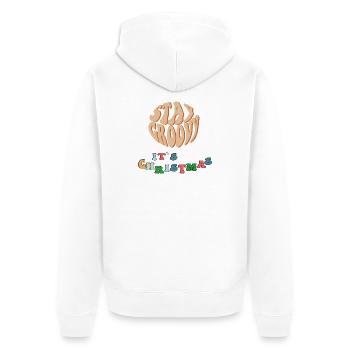 Stay Groovy Christmas  - Unisex Premium Bio Zip Hoodie - Weiß - Hinten - Thijin (182cm)