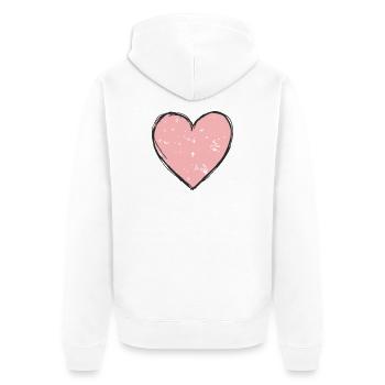 Zartes Pinkes Herz - Unisex Premium Bio Zip Hoodie - Weiß - Hinten - Thijin (182cm)