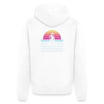 Compact floorball design for floorball - Unisex Premium Organic Zip Hoodie - white - Back - Thijin (182cm)