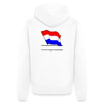 Niederländische Flagge – Namensraum - Unisex Premium Bio Zip Hoodie - Weiß - Hinten - Thijin (182cm)