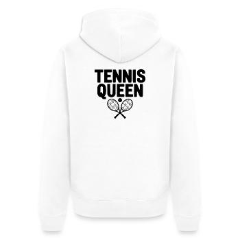 Tenniskönigin - Unisex Premium Bio Zip Hoodie - Weiß - Hinten - Thijin (182cm)
