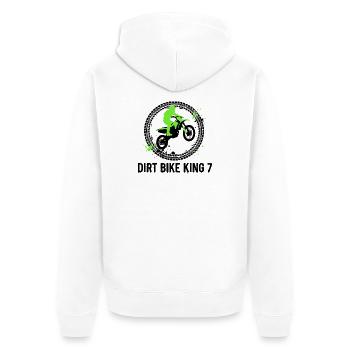 7e anniversaire de Dirt Bike King - Veste à capuche bio Premium Unisexe - blanc - Dos - Thijin (182cm)